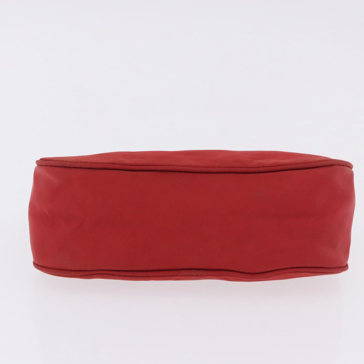 PRADA Accessory Pouch Nylon Red Silver Auth 195521A