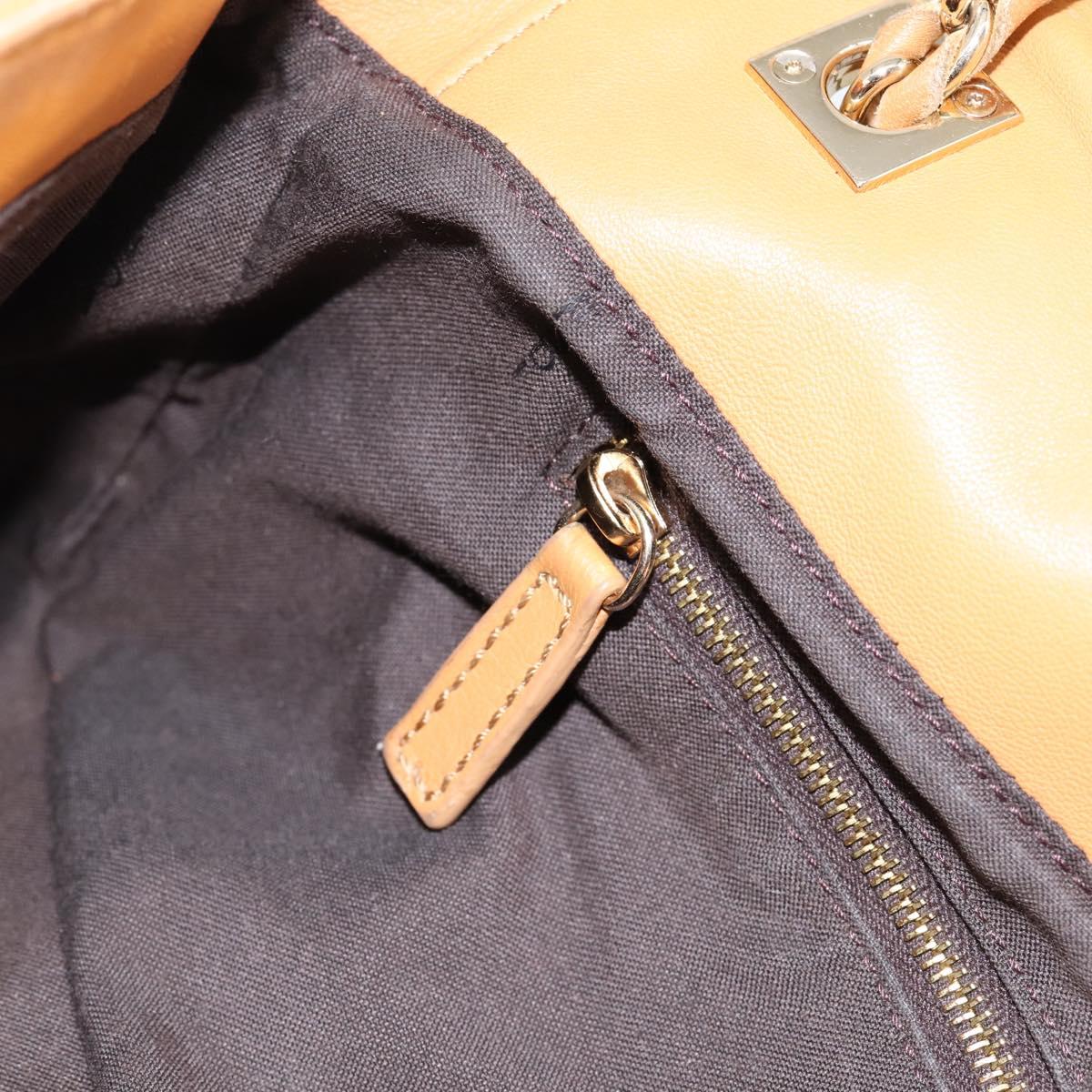 FENDI Zucca Canvas Chain Shoulder Bag Black Brown Auth 195522V