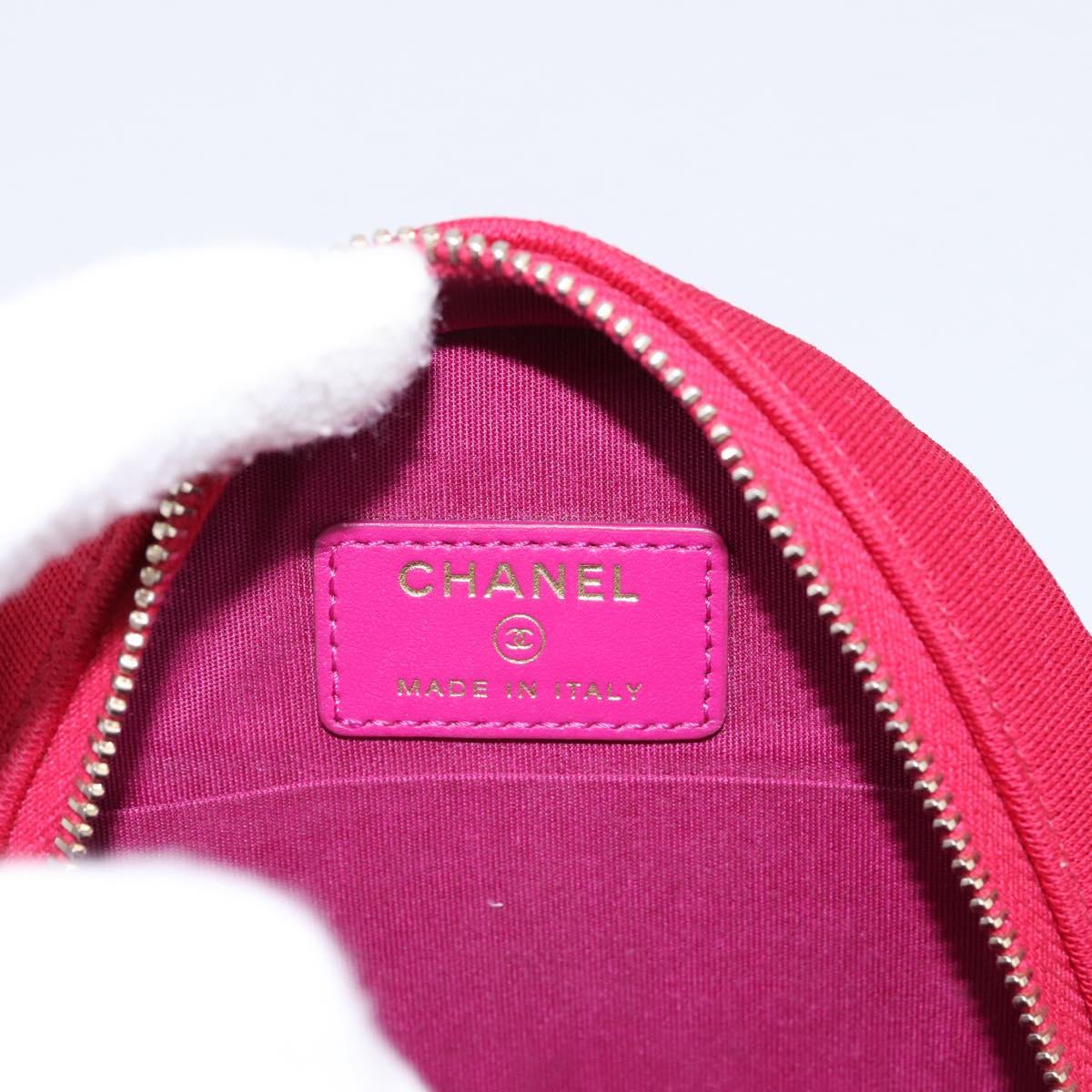 CHANEL Matelasse Chain Shoulder Bag Canvas Pink Gold CC Auth 195524M