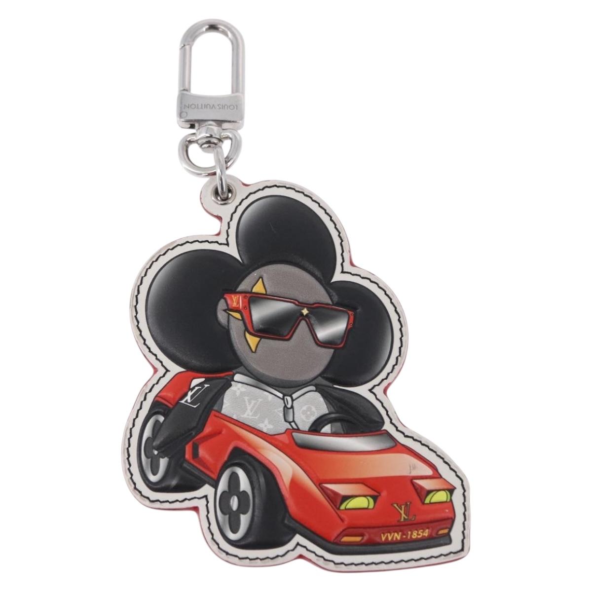 LOUIS VUITTON Sporty Car Vivienne Key Ring Leather Black M00960 LV Auth 195527M