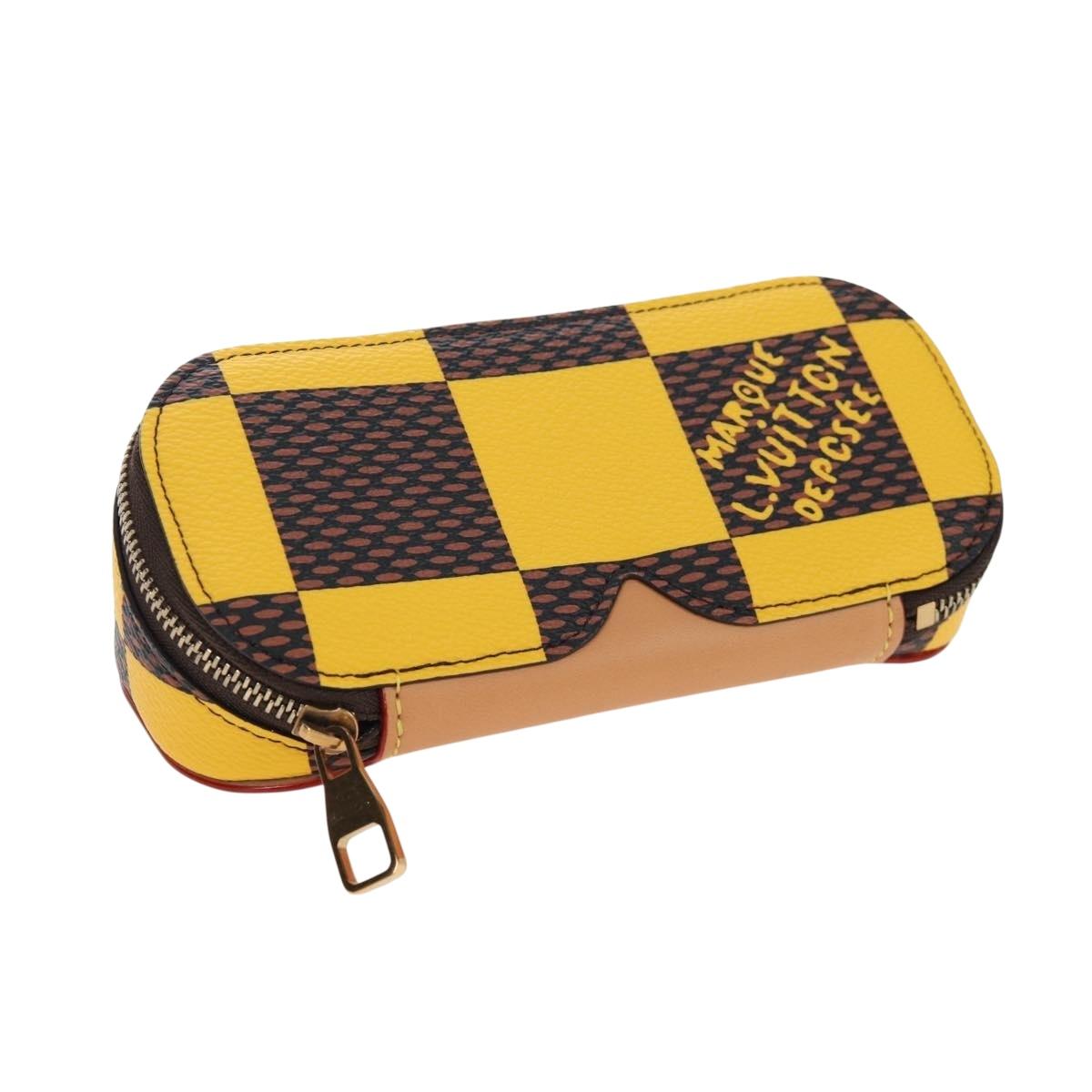 LOUIS VUITTON Damier Pop Glasses Case Yellow GI1034 LV Auth 195529M