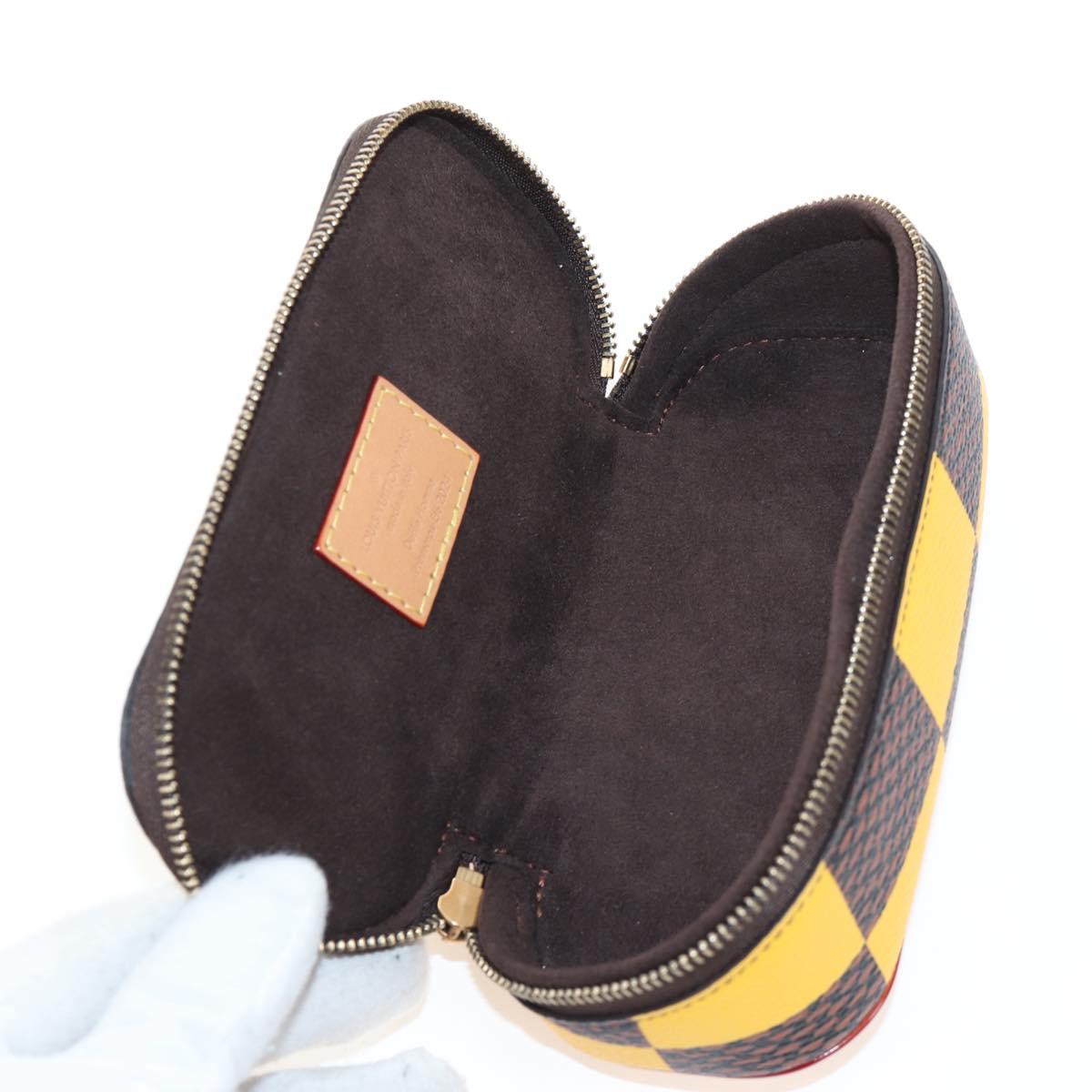 LOUIS VUITTON Damier Pop Glasses Case Yellow GI1034 LV Auth 195529M