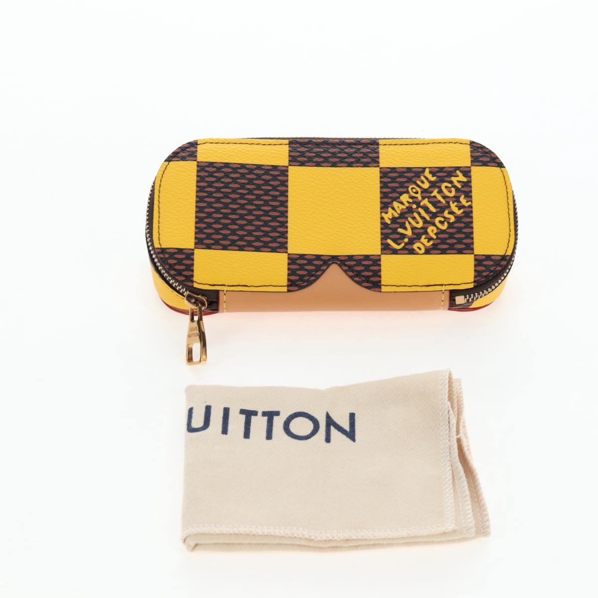 LOUIS VUITTON Damier Pop Glasses Case Yellow GI1034 LV Auth 195529M