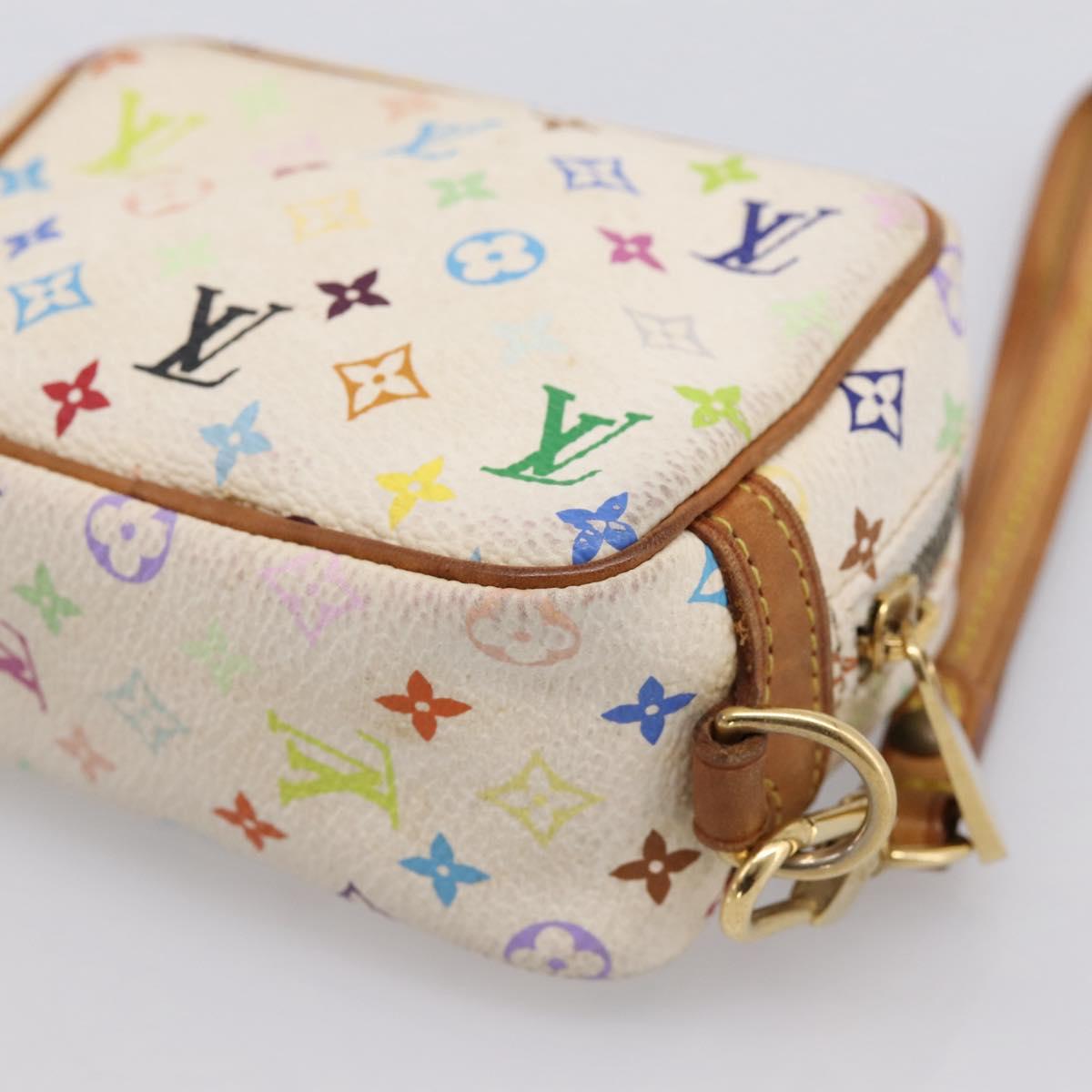 LOUIS VUITTON Monogram Multicolor Trousse Wapity Pouch White M58034 Auth 195531