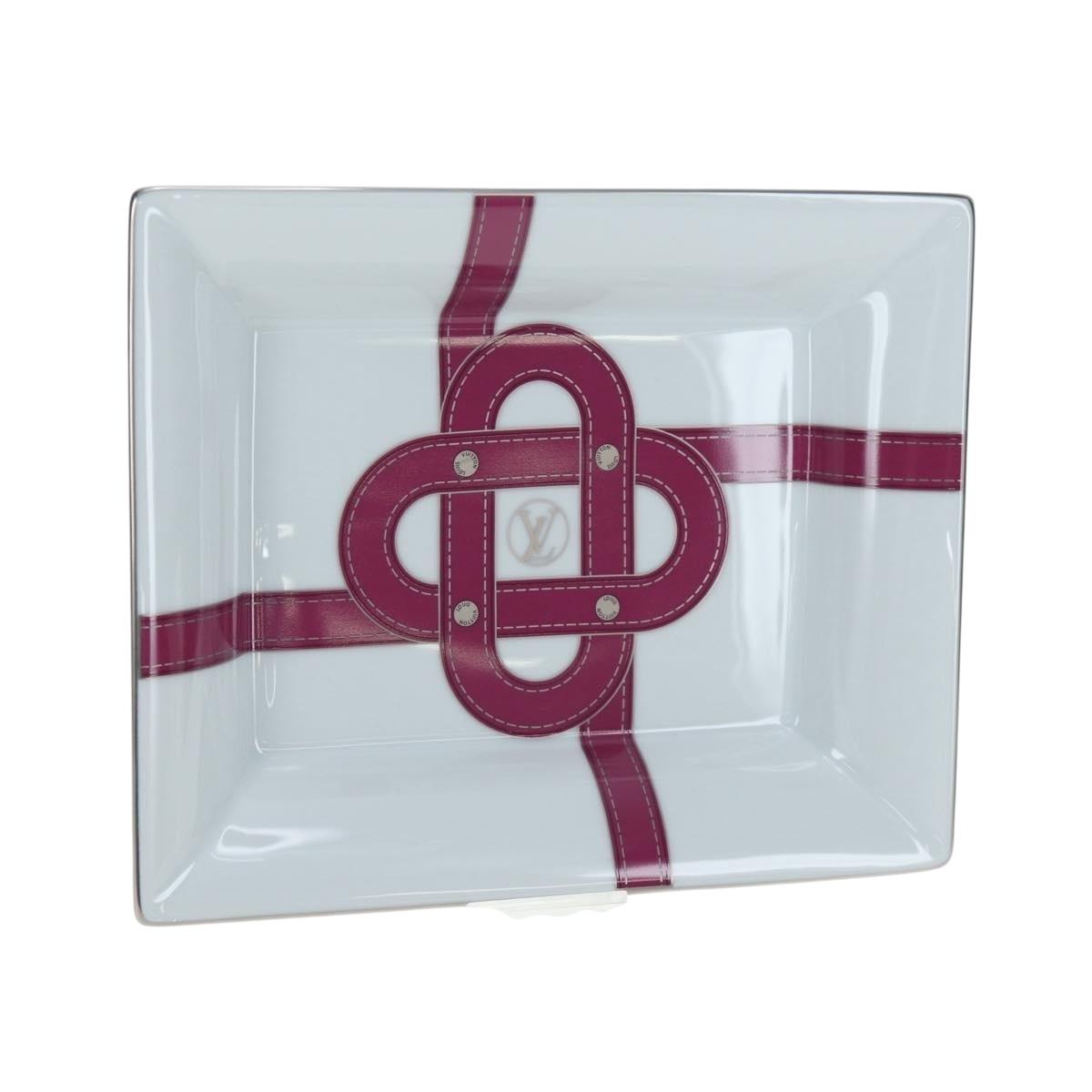 LOUIS VUITTON Plate Glass White LV Auth 195539M