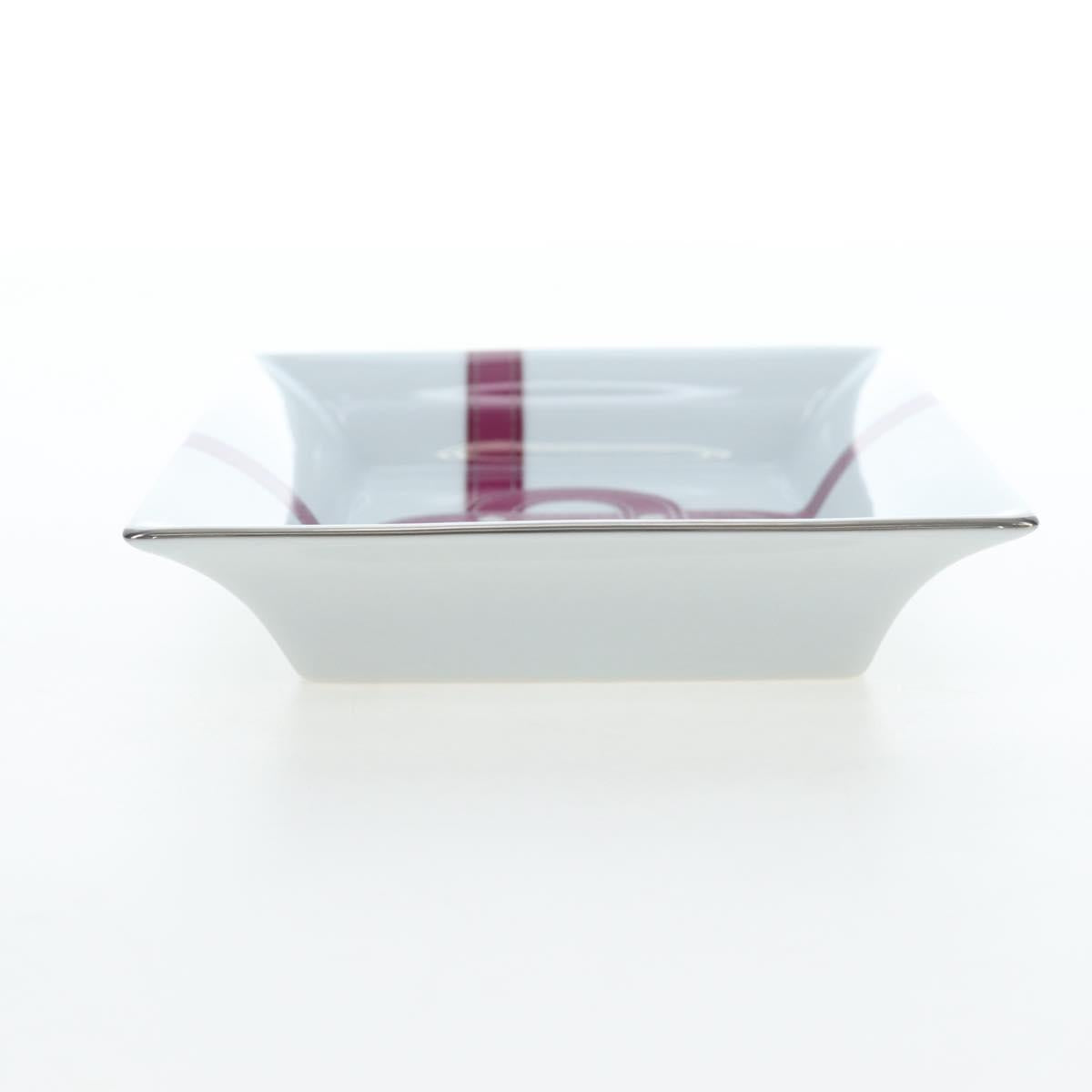 LOUIS VUITTON Plate Glass White LV Auth 195539M