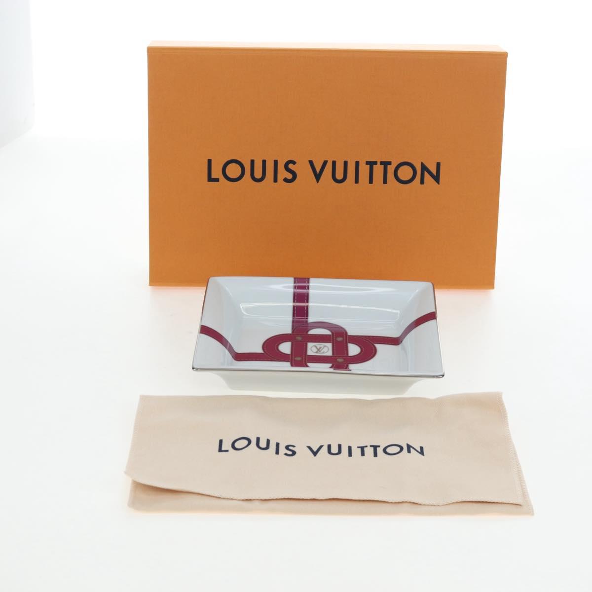 LOUIS VUITTON Plate Glass White LV Auth 195539M