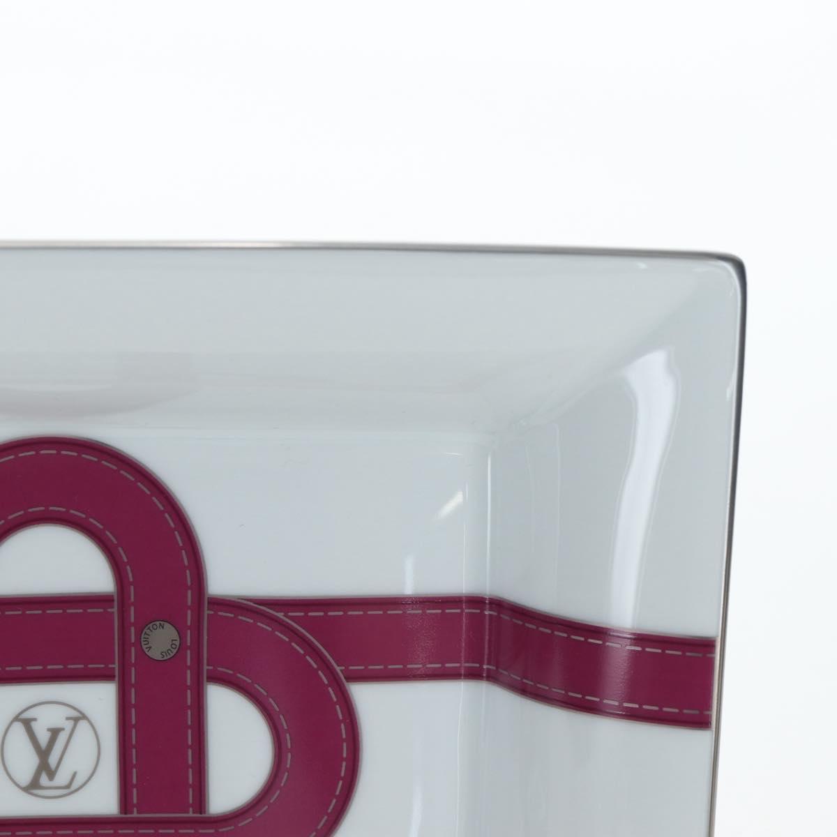 LOUIS VUITTON Plate Glass White LV Auth 195539M