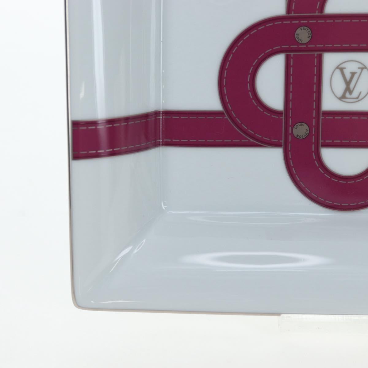 LOUIS VUITTON Plate Glass White LV Auth 195539M