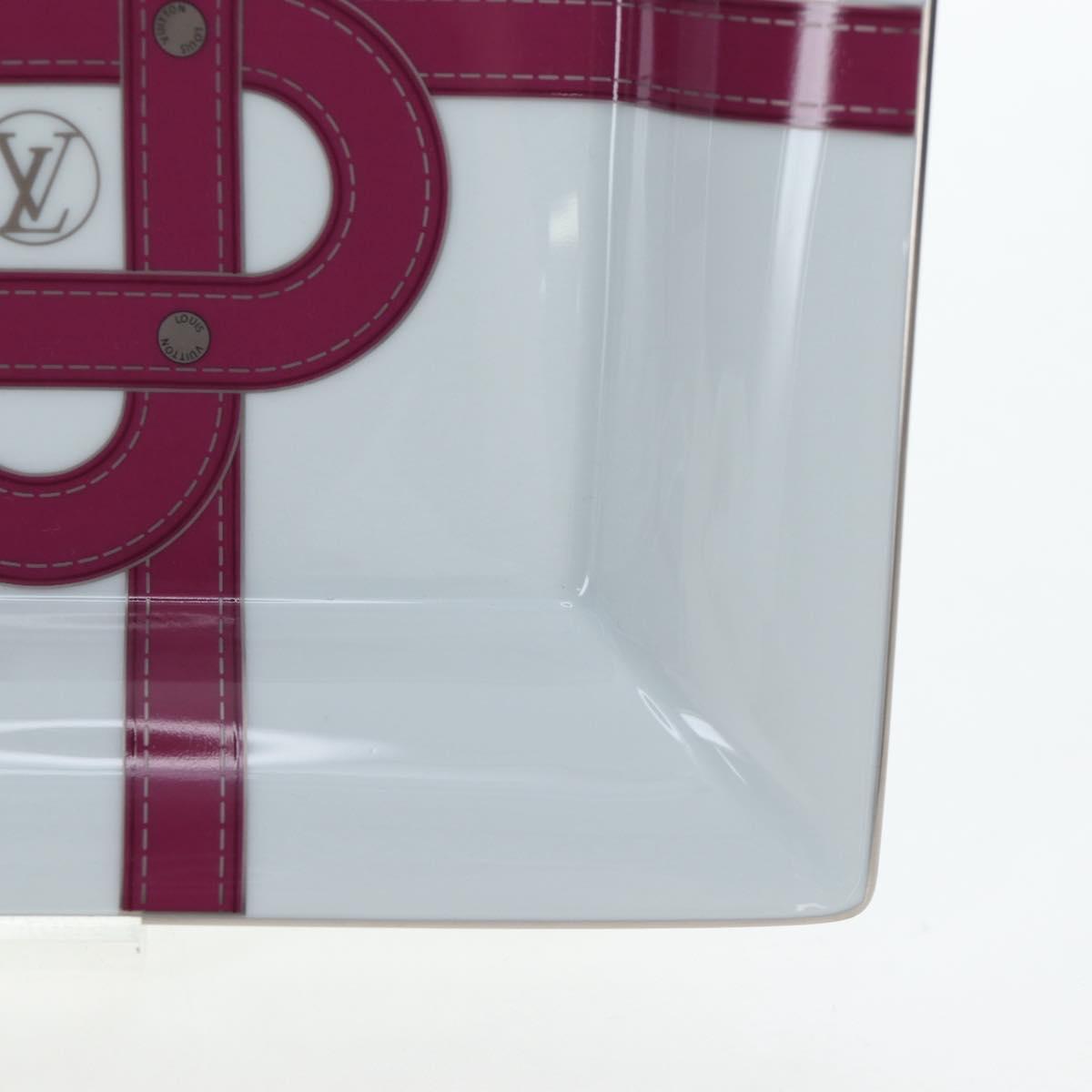 LOUIS VUITTON Plate Glass White LV Auth 195539M