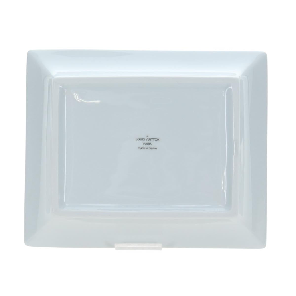 LOUIS VUITTON Plate Glass White LV Auth 195539M