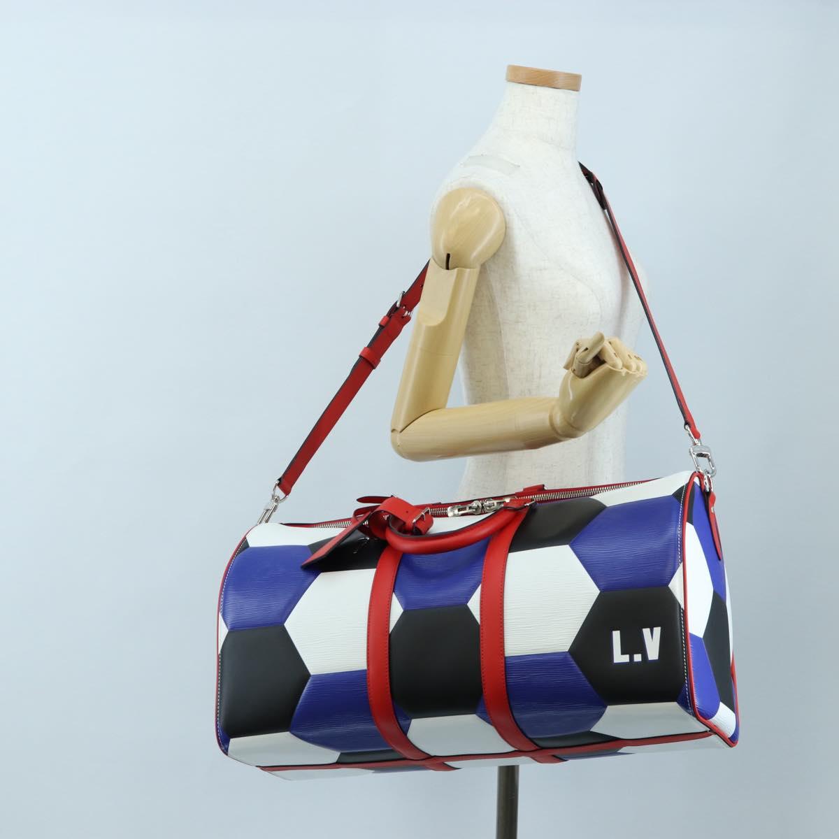 LOUIS VUITTON Epi FIFA Collaboration Keepall Bandouliere 50 Blue Auth 195540SM