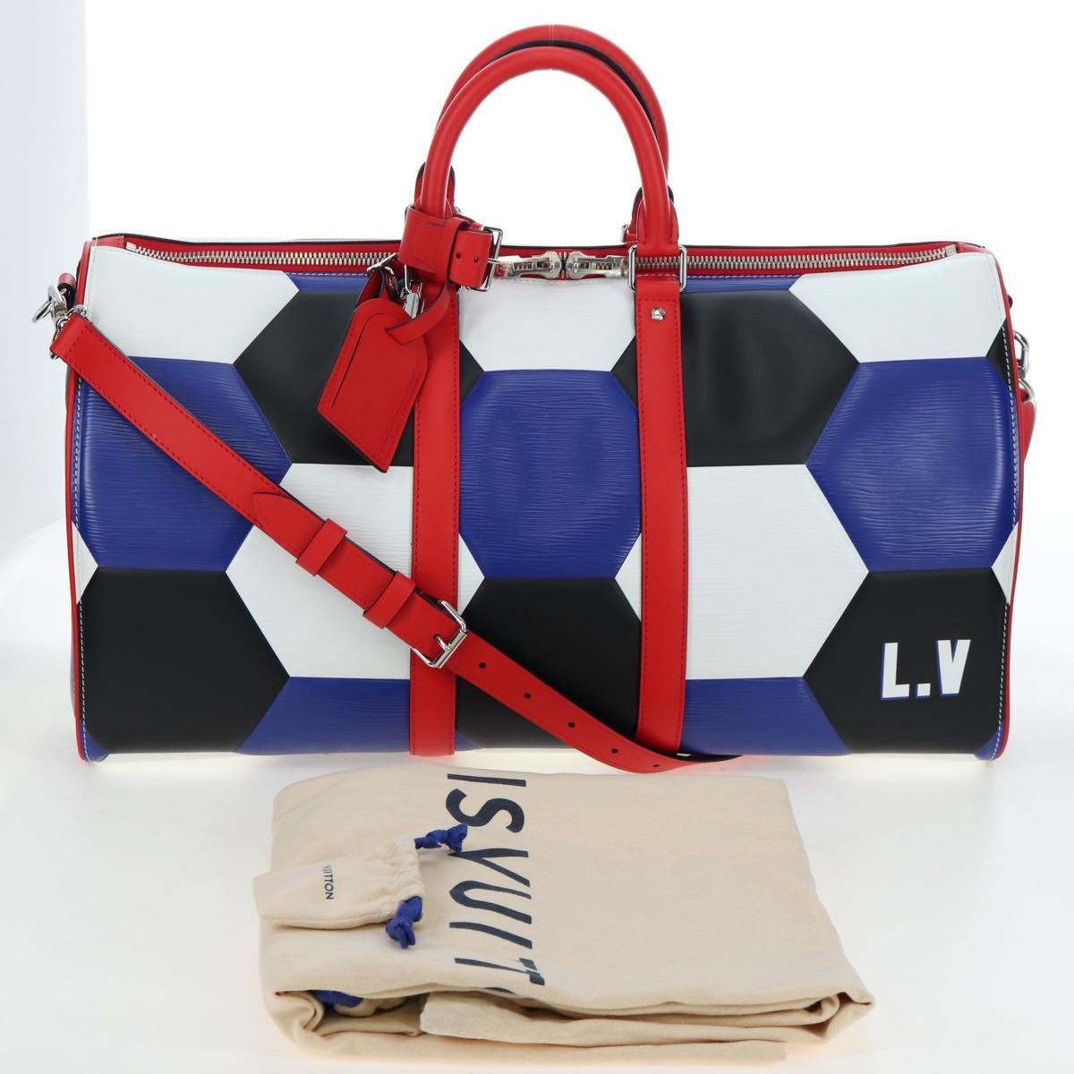 LOUIS VUITTON Epi FIFA Collaboration Keepall Bandouliere 50 Blue Auth 195540SM