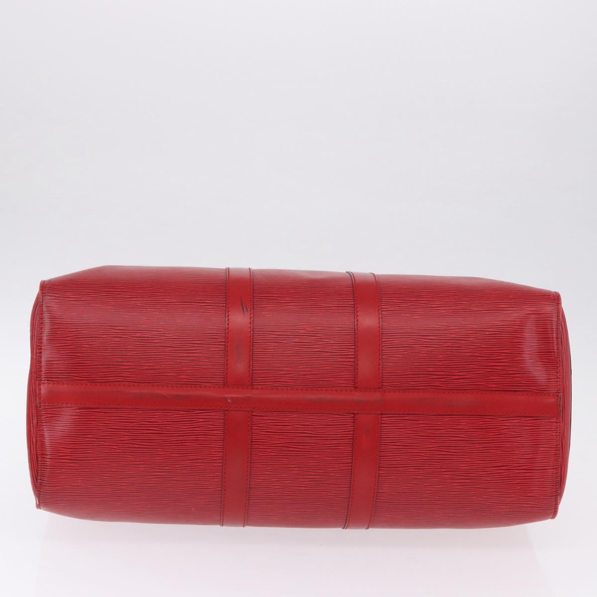 LOUIS VUITTON Epi Keepall 45 Boston Bag Red M42977 LV Auth 195542A