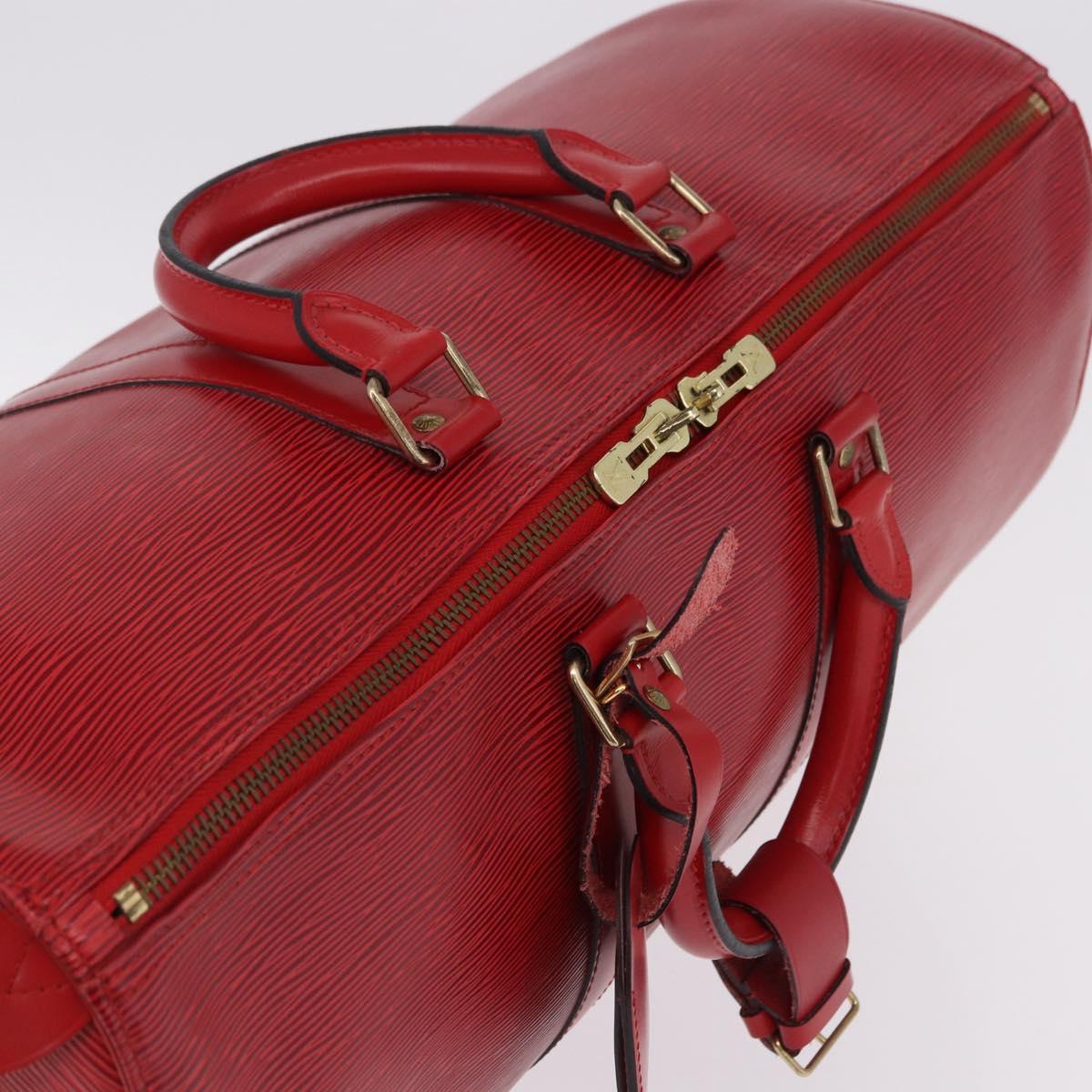 LOUIS VUITTON Epi Keepall 45 Boston Bag Red M42977 LV Auth 195542A