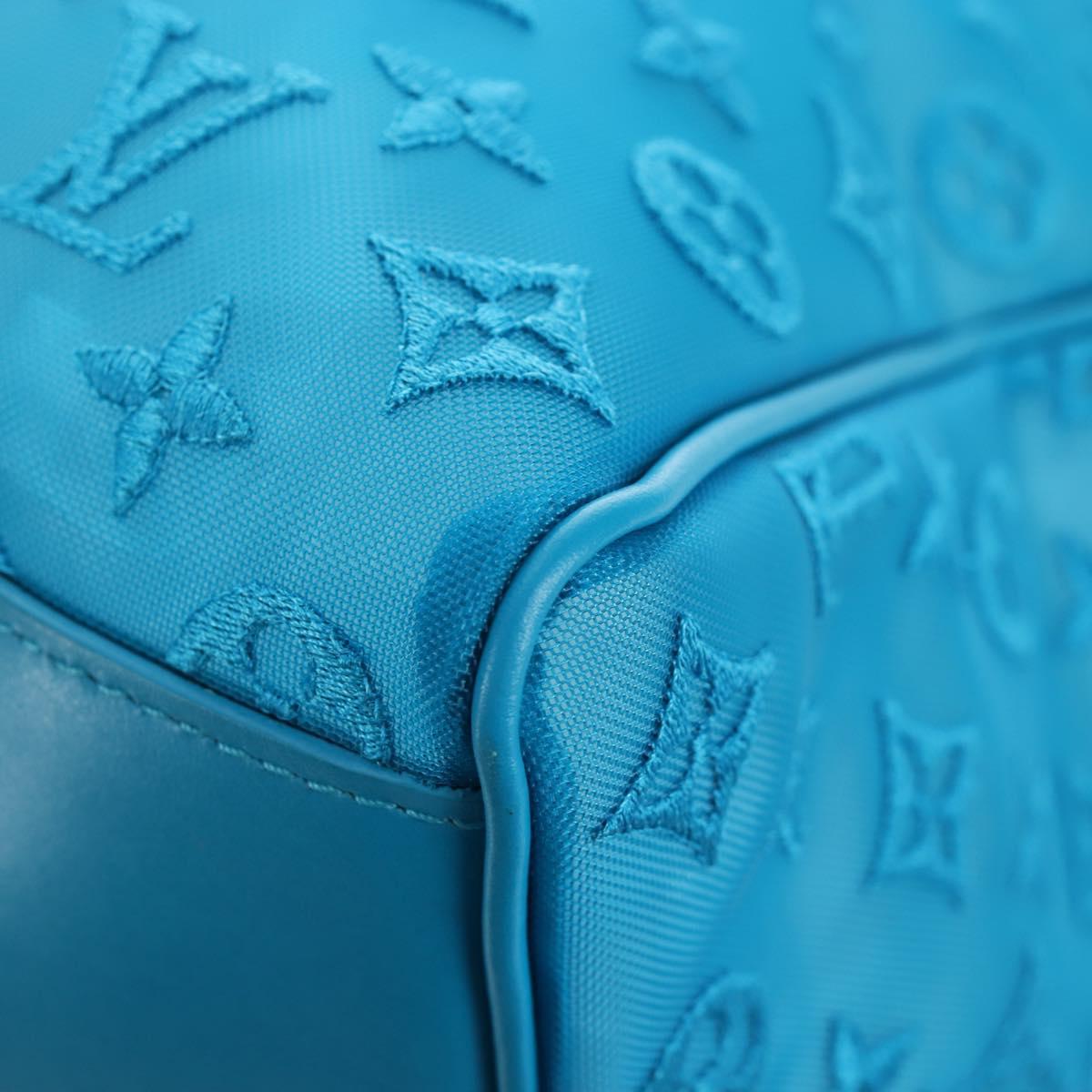 LOUIS VUITTON Monogram Mesh Keepall Triangle 50 Turquoise M45048 Auth 195543SAM