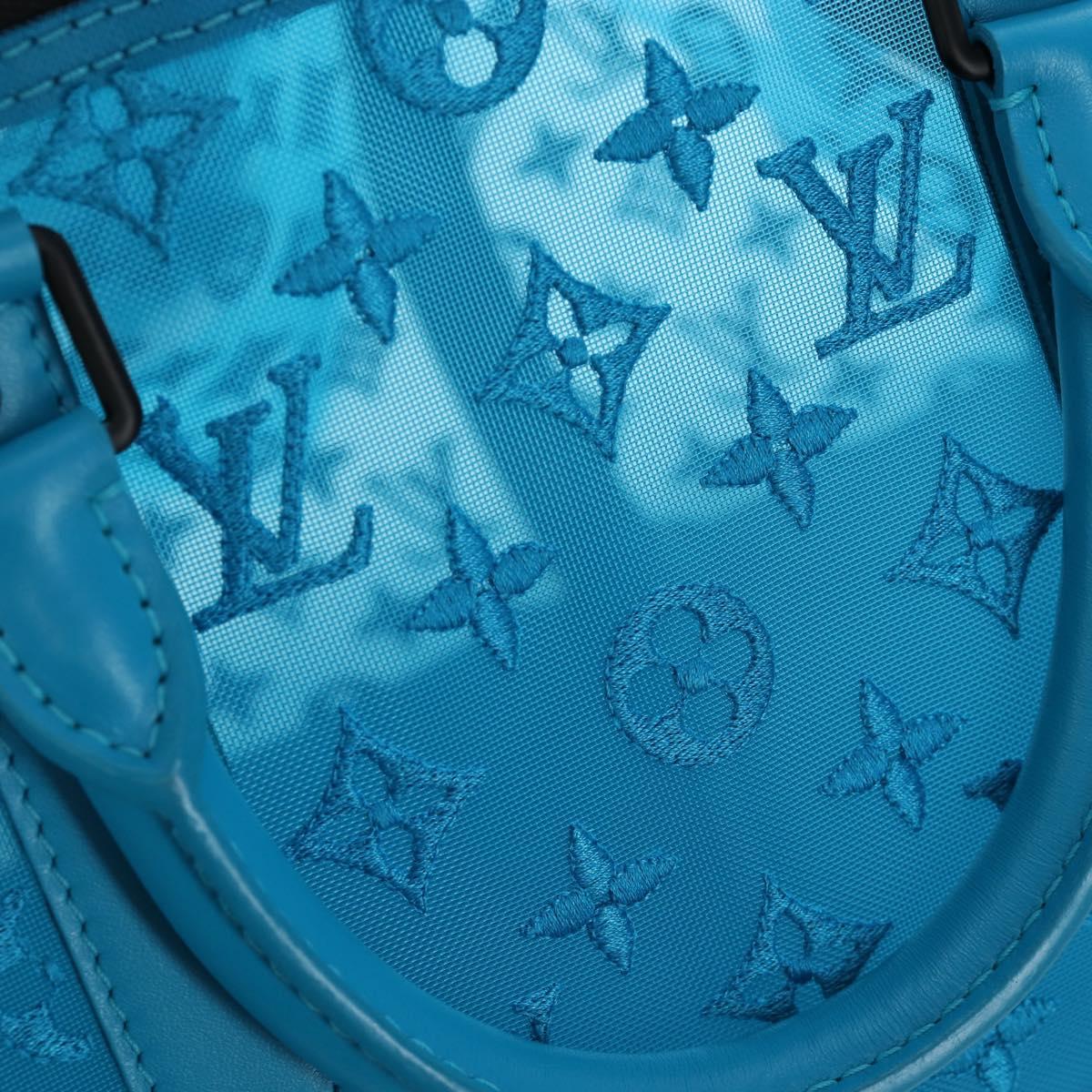 LOUIS VUITTON Monogram Mesh Keepall Triangle 50 Turquoise M45048 Auth 195543SAM