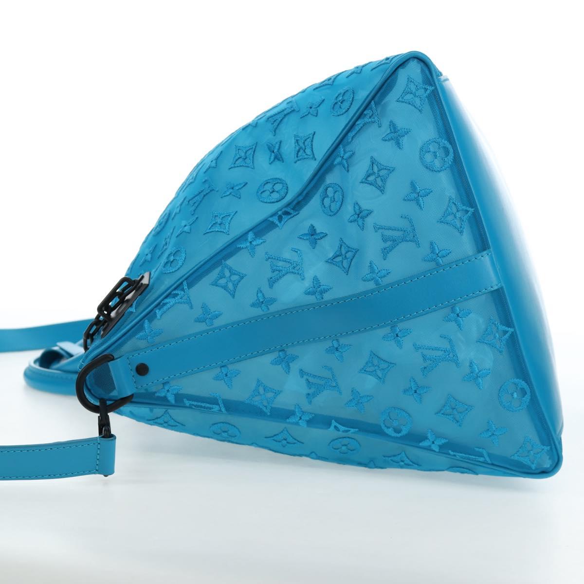 LOUIS VUITTON Monogram Mesh Keepall Triangle 50 Turquoise M45048 Auth 195543SAM
