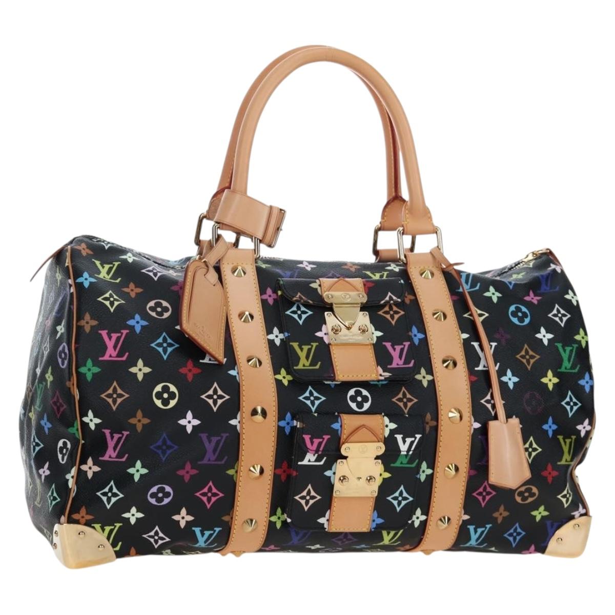 LOUIS VUITTON Monogram Multicolor Keepall 45 Bag Black M92640 Auth 195545SV
