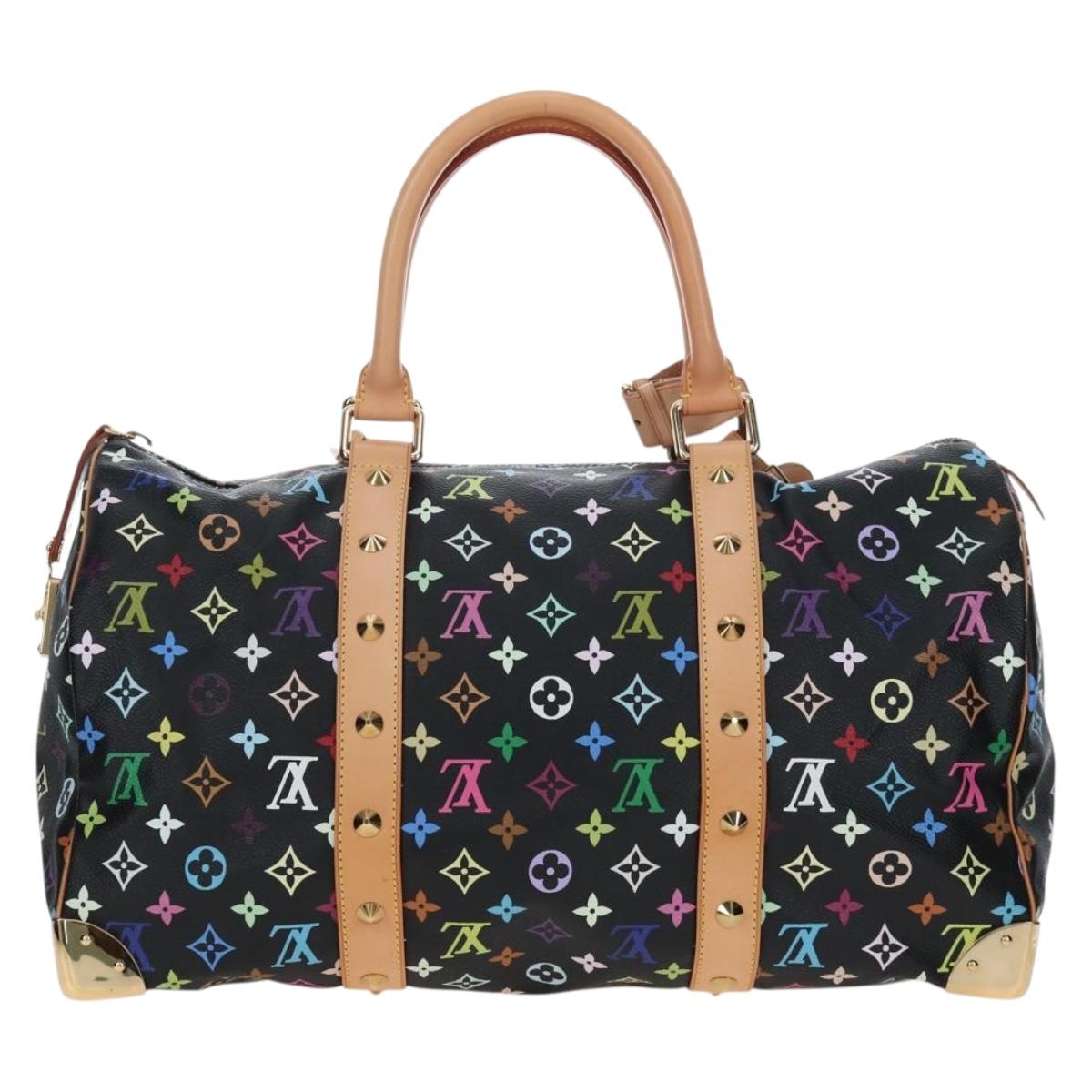 LOUIS VUITTON Monogram Multicolor Keepall 45 Bag Black M92640 Auth 195545SV