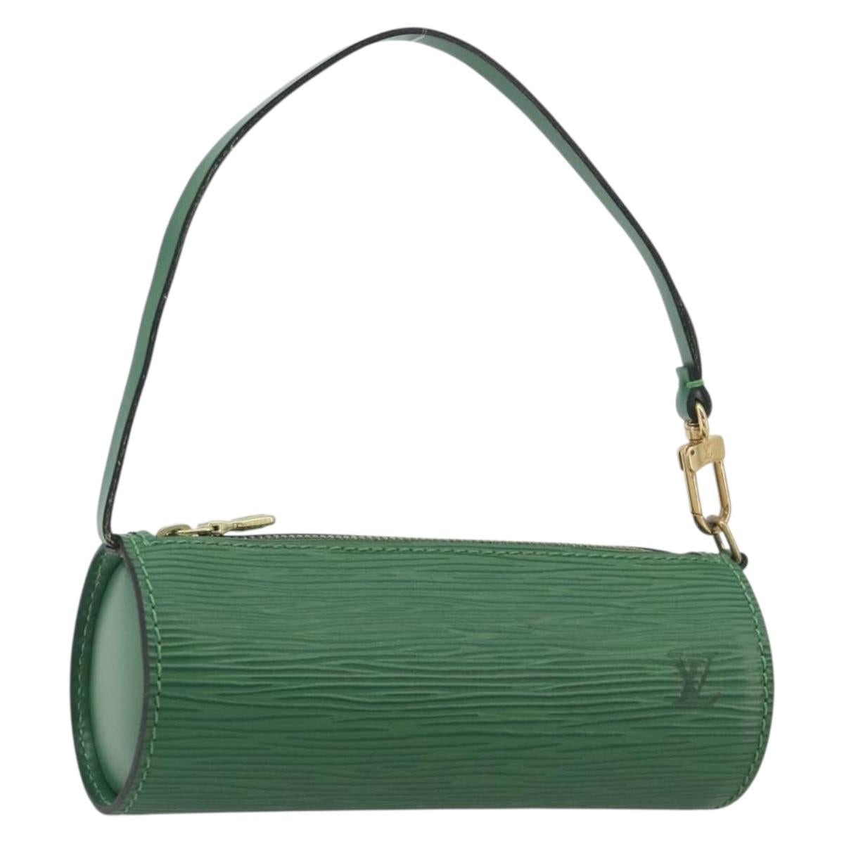 LOUIS VUITTON Epi Soufflot Pouch Green LV Auth 195554A