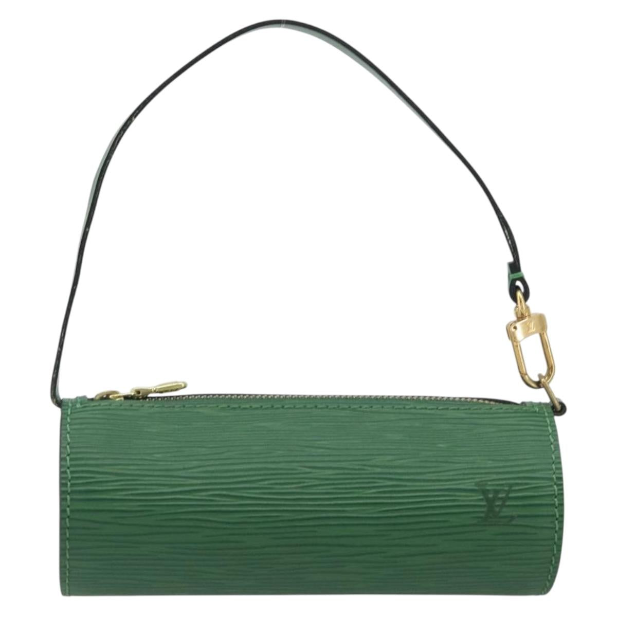 LOUIS VUITTON Epi Soufflot Pouch Green LV Auth 195554A