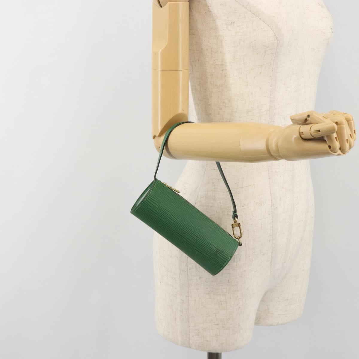 LOUIS VUITTON Epi Soufflot Pouch Green LV Auth 195554A