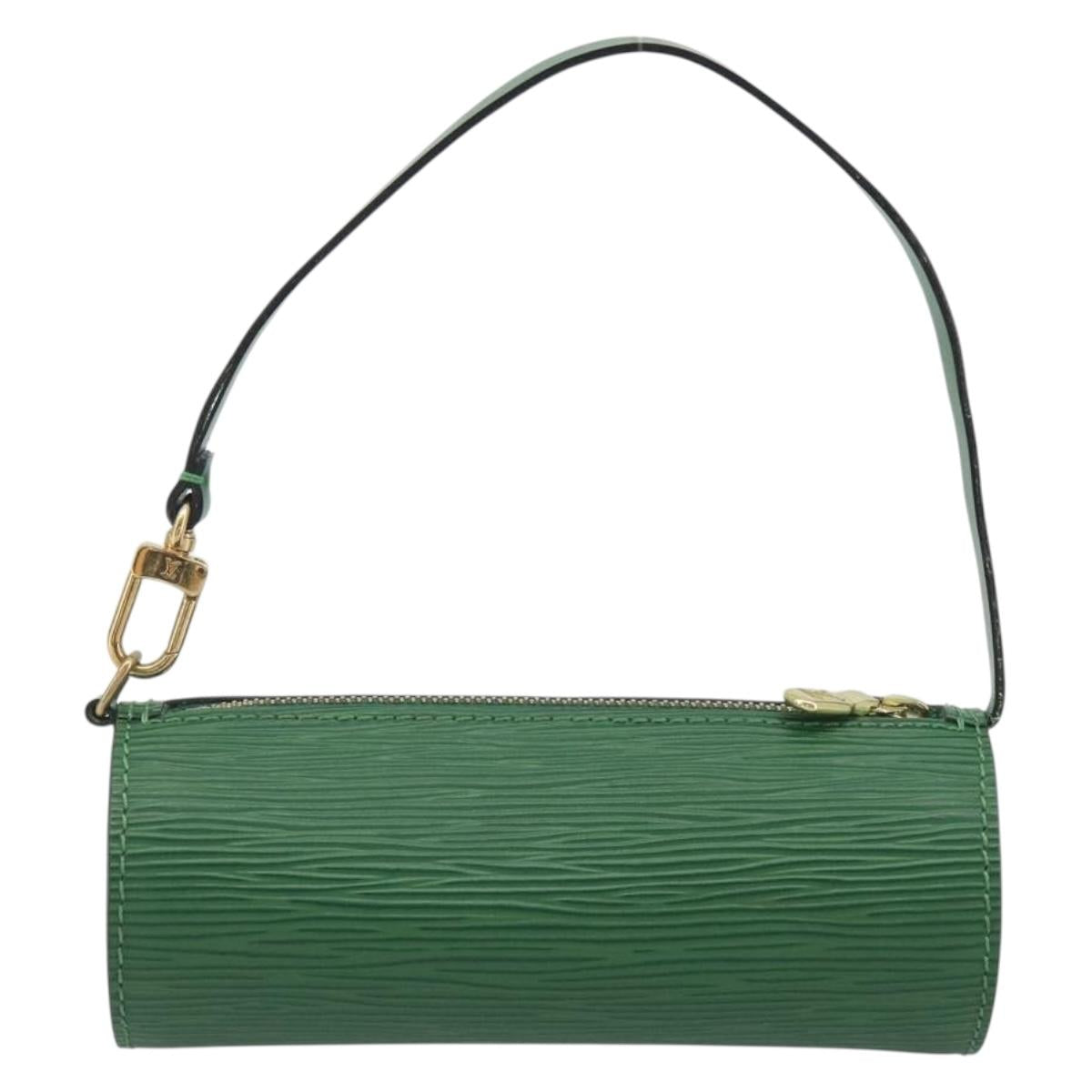 LOUIS VUITTON Epi Soufflot Pouch Green LV Auth 195554A