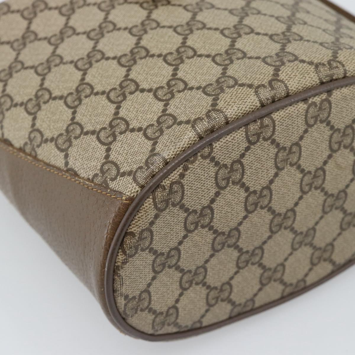 GUCCI GG Supreme Web Sherry Line Bag PVC Beige Gold 904 02 081 Auth 195570