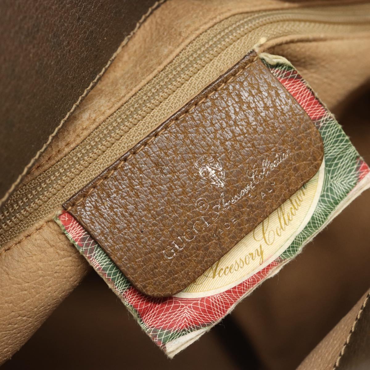 GUCCI GG Supreme Web Sherry Line Bag PVC Beige Gold 904 02 081 Auth 195570