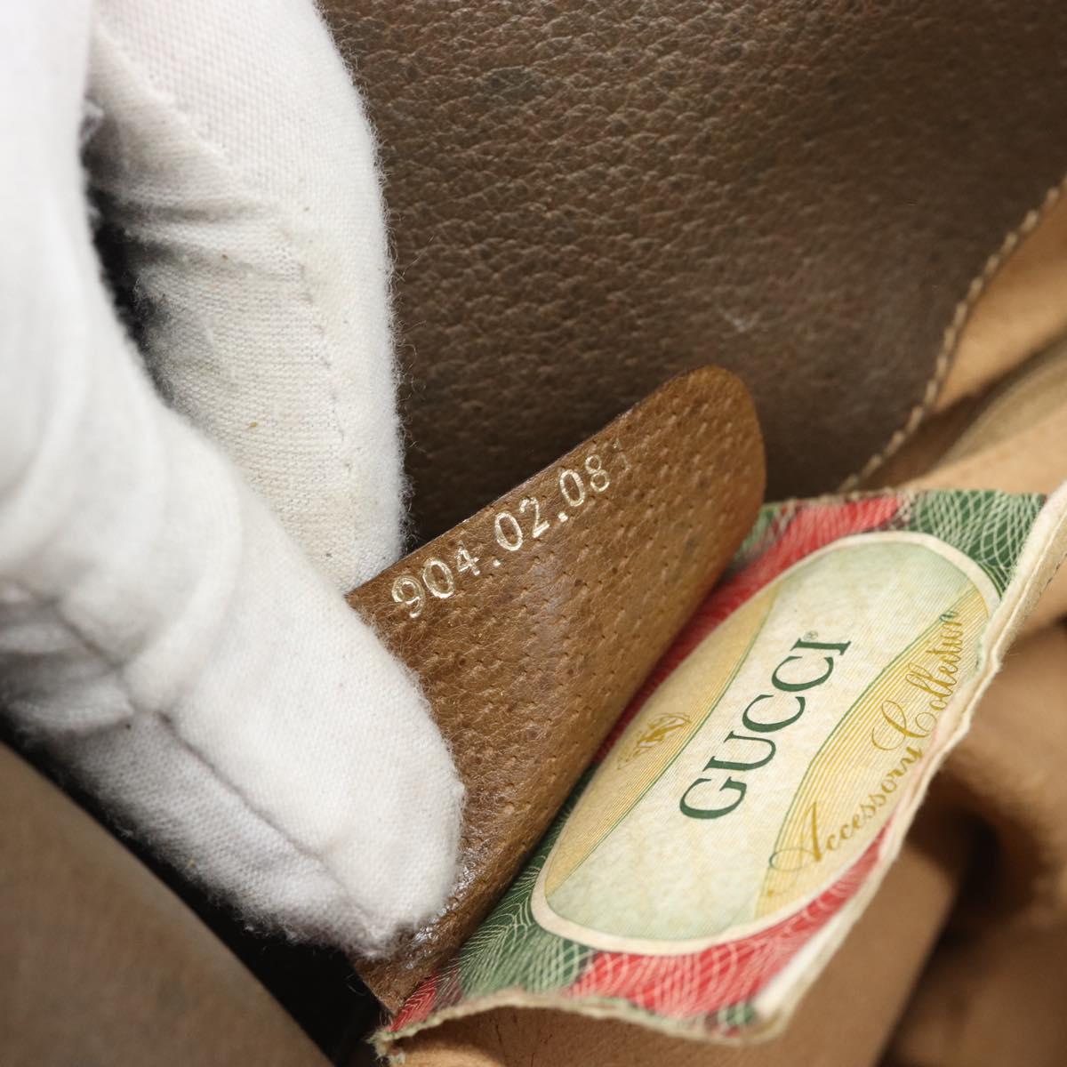 GUCCI GG Supreme Web Sherry Line Bag PVC Beige Gold 904 02 081 Auth 195570