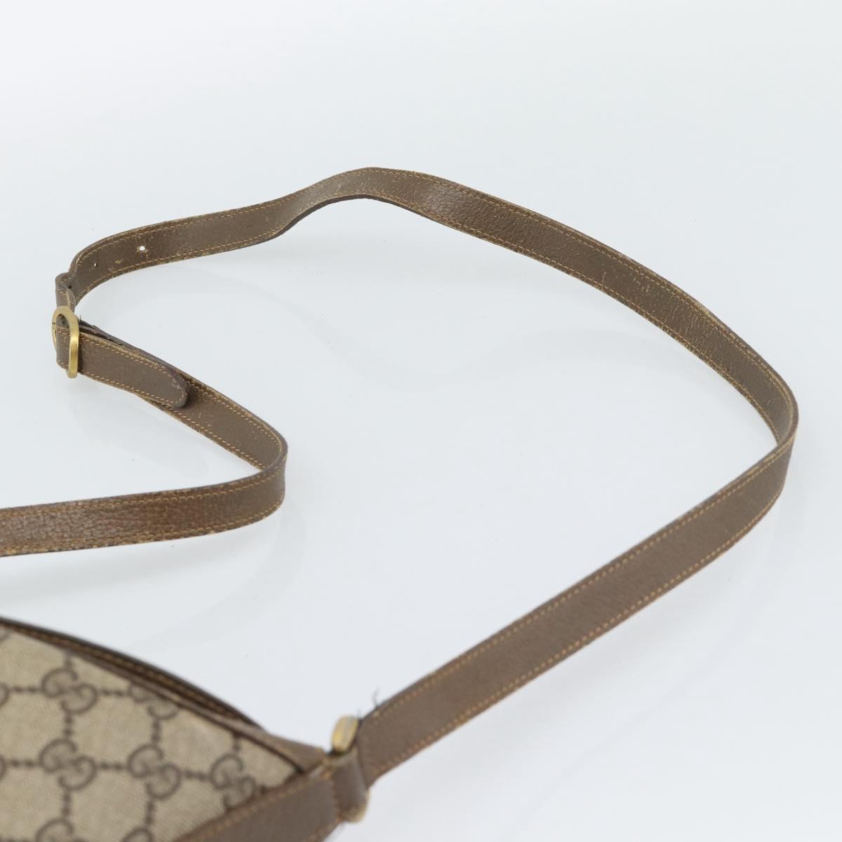 GUCCI GG Supreme Web Sherry Line Bag PVC Beige Gold 904 02 081 Auth 195570