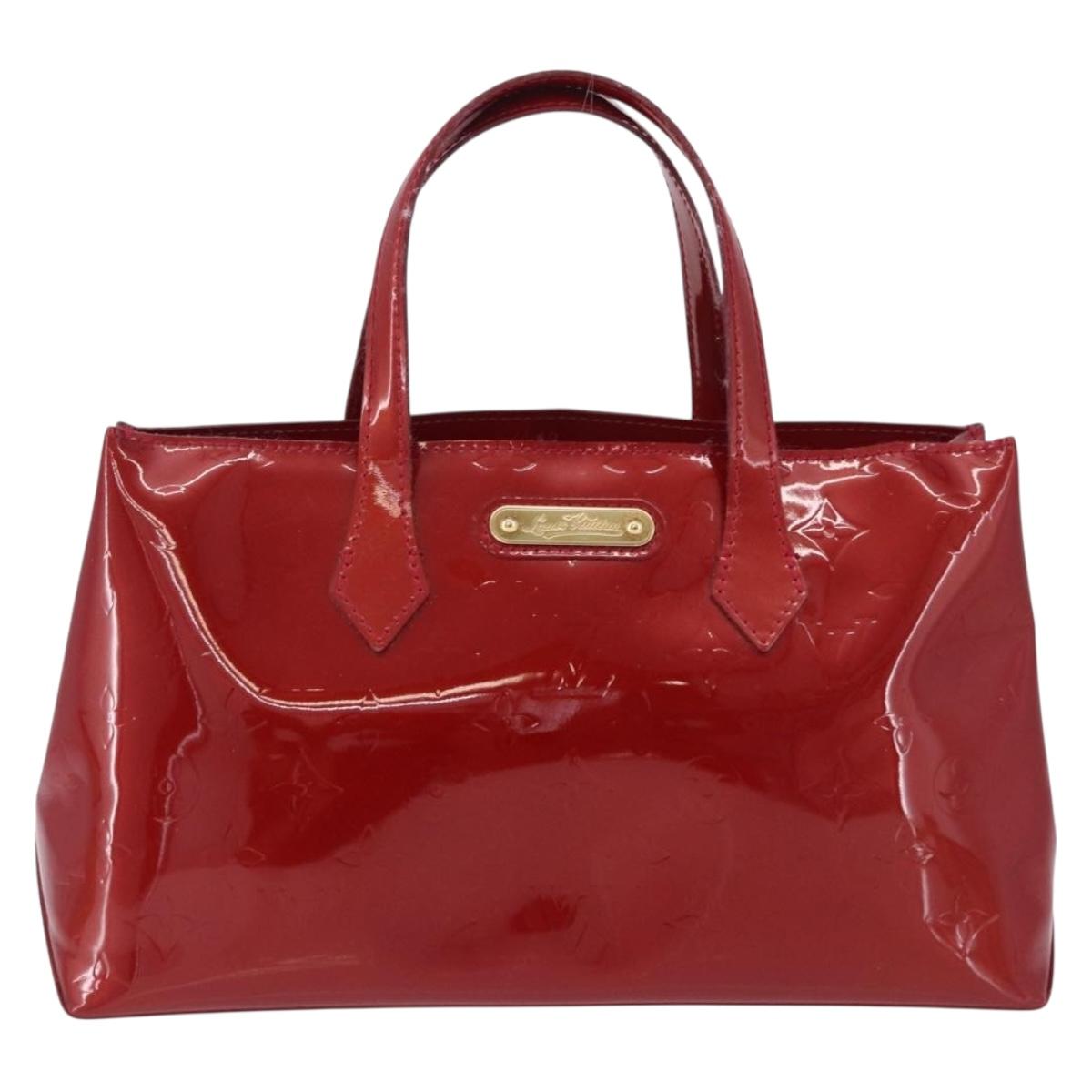 LOUIS VUITTON Monogram Vernis Wilshire PM Bag Pomme D'amour M93642 Auth 195573