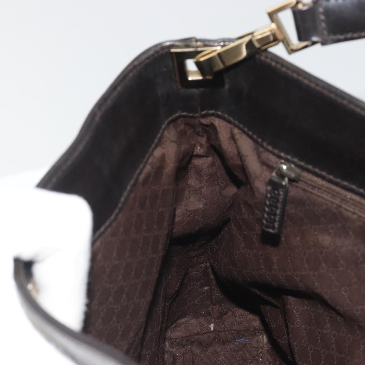 GUCCI Web Sherry Line Shoulder Bag Canvas Beige Gold Auth 195574A