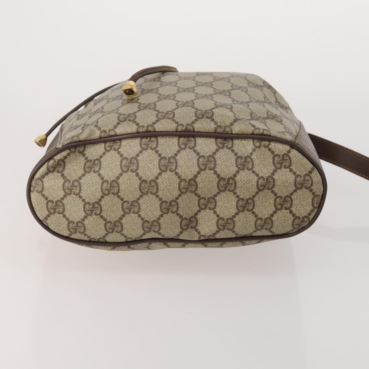 GUCCI GG Supreme Web Sherry Line Bag PVC Beige Gold 41 02 034 Auth 195578