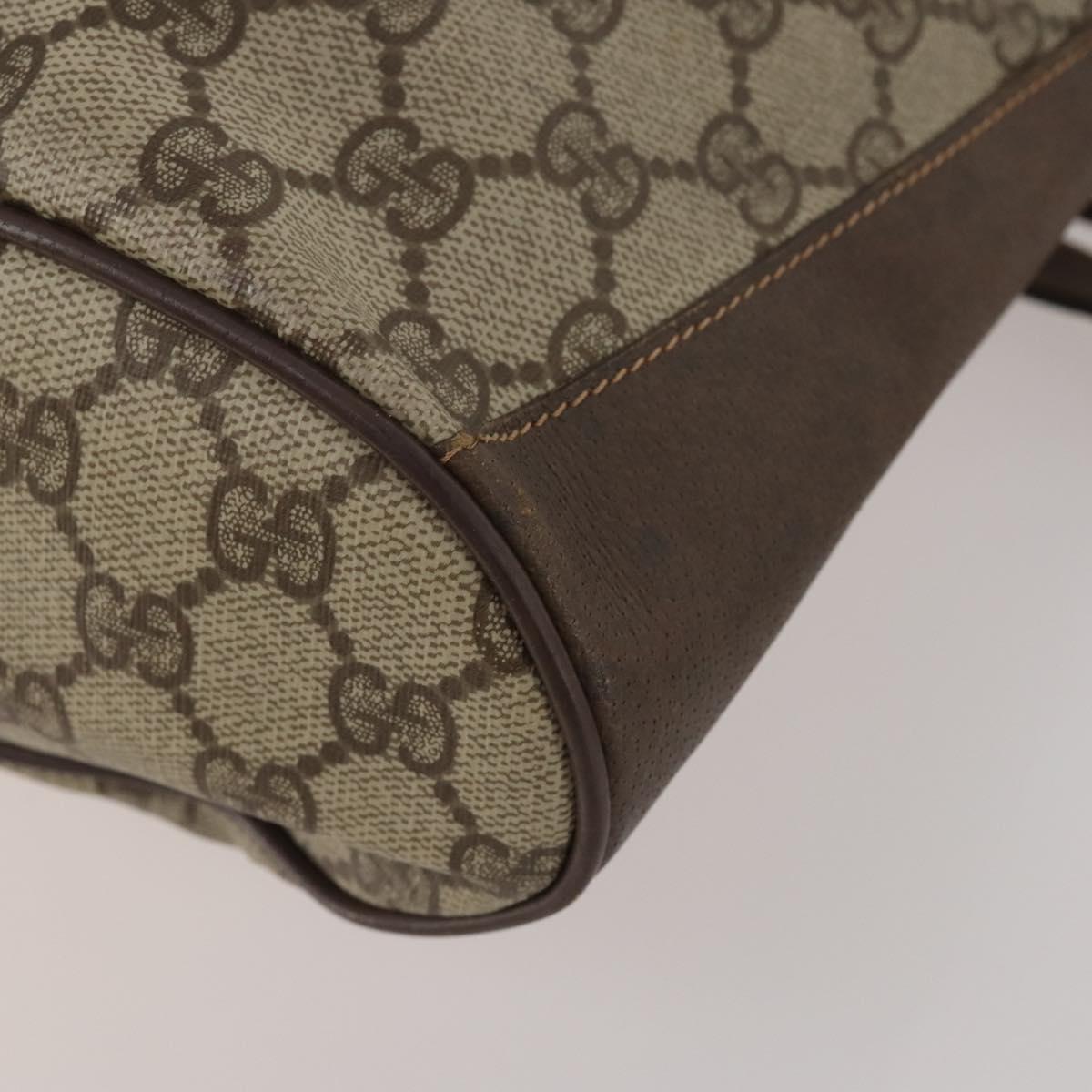 GUCCI GG Supreme Web Sherry Line Bag PVC Beige Gold 41 02 034 Auth 195578