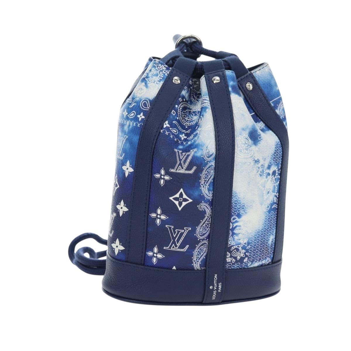 LOUIS VUITTON Monogram Bandana Randonnee PM Bag Blue M20562 LV Auth 195579M