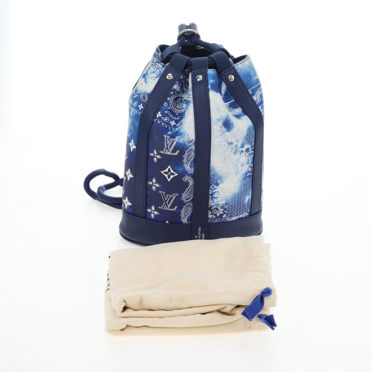 LOUIS VUITTON Monogram Bandana Randonnee PM Bag Blue M20562 LV Auth 195579M