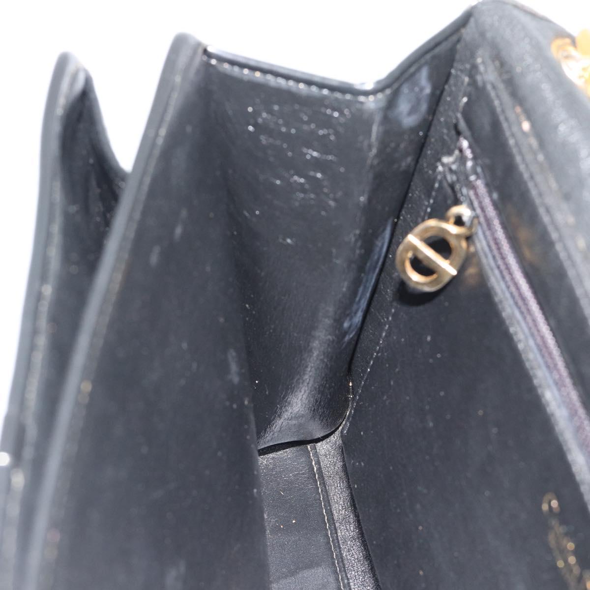 Christian Dior Trotter Canvas Shoulder Bag 2way Navy Gold Auth 195594A