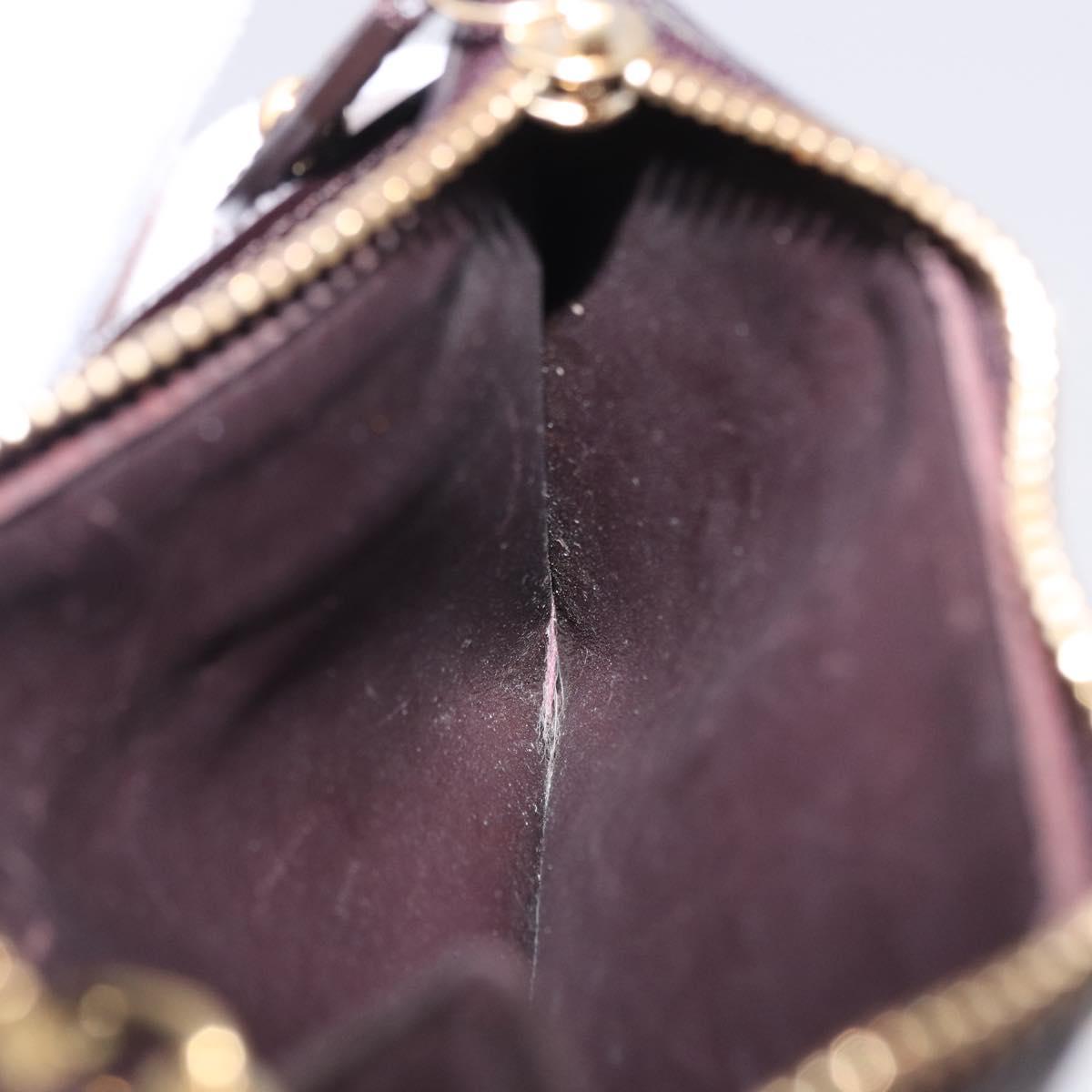 LOUIS VUITTON Monogram Vernis Pochette Cles NM Purse Amarante M93557 Auth 195596