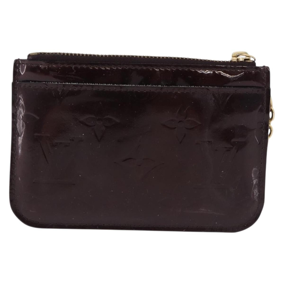 LOUIS VUITTON Monogram Vernis Pochette Cles NM Purse Amarante M93557 Auth 195596