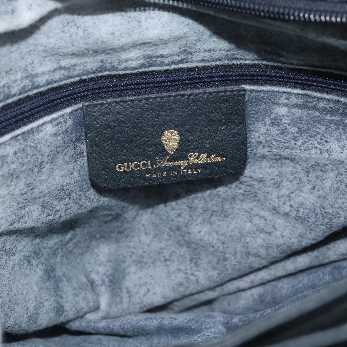 GUCCI GG Supreme Sherry Line Bag PVC Leather Navy Gold 02 14 013 Auth 195601