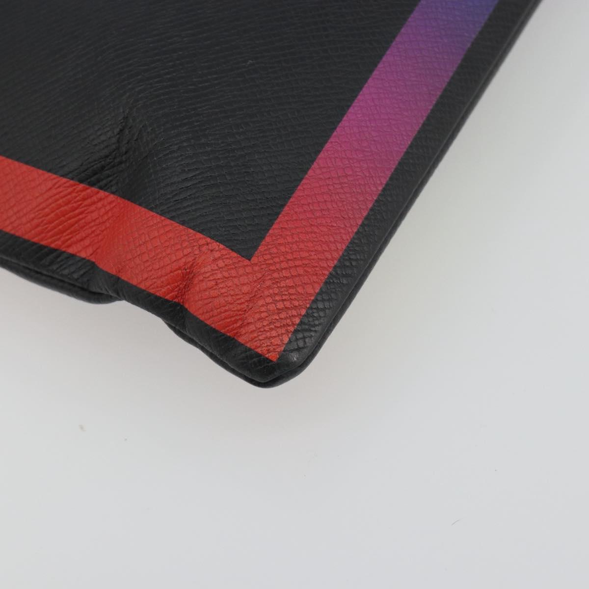 LOUIS VUITTON taiga rainbow Chain Pochette A4 Bag Black M30347 LV Auth 195606A