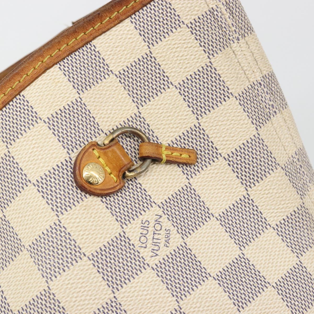 LOUIS VUITTON Damier Azur Neverfull MM Tote Bag N41605 LV Auth 195607