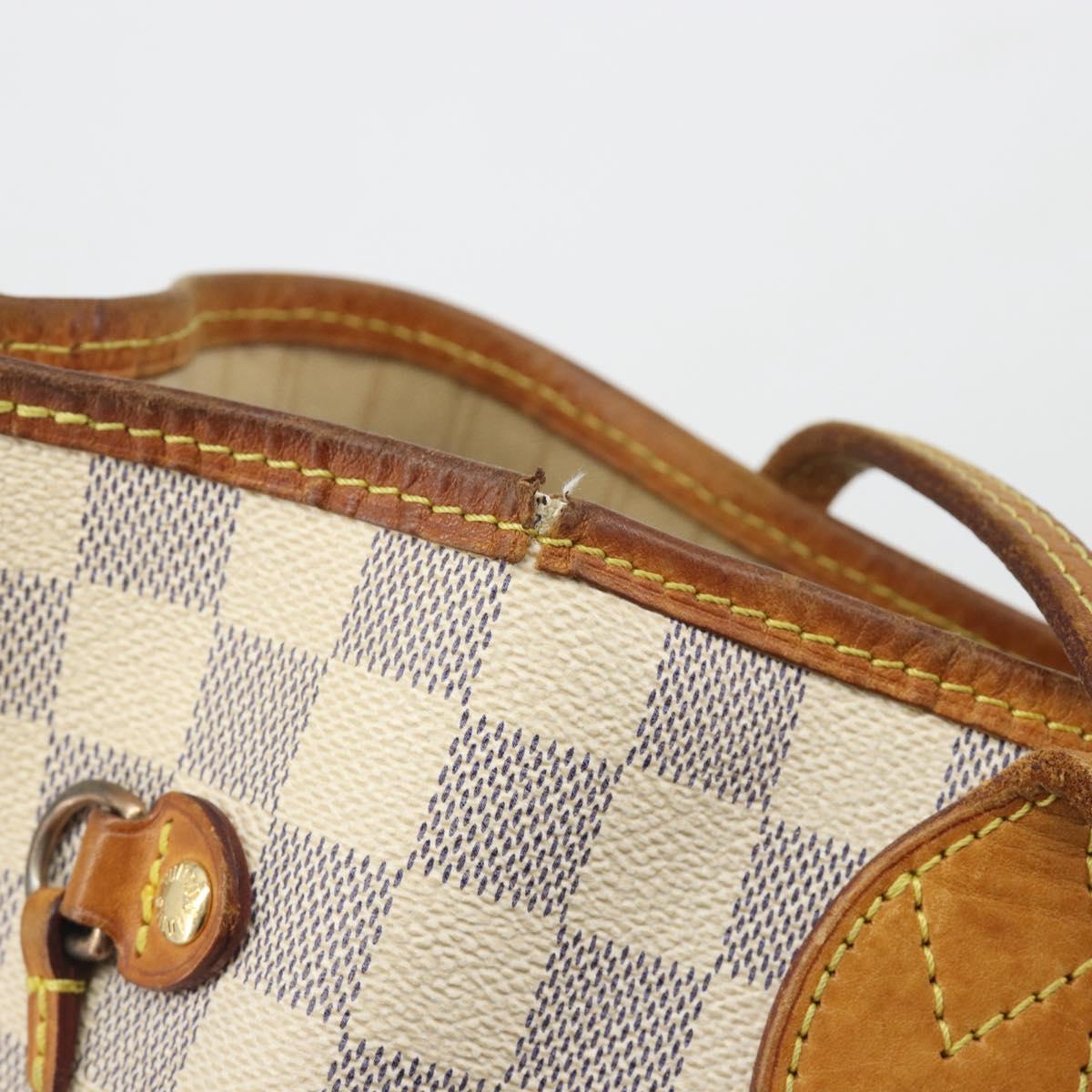 LOUIS VUITTON Damier Azur Neverfull MM Tote Bag N41605 LV Auth 195607