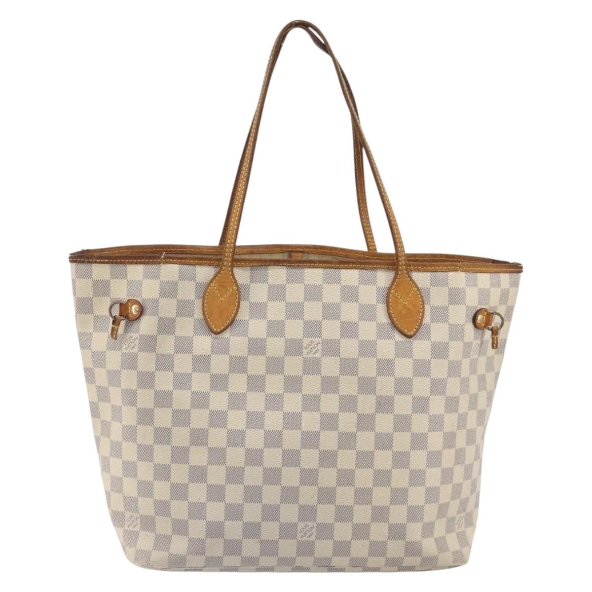 LOUIS VUITTON Damier Azur Neverfull MM Tote Bag N41605 LV Auth 195607
