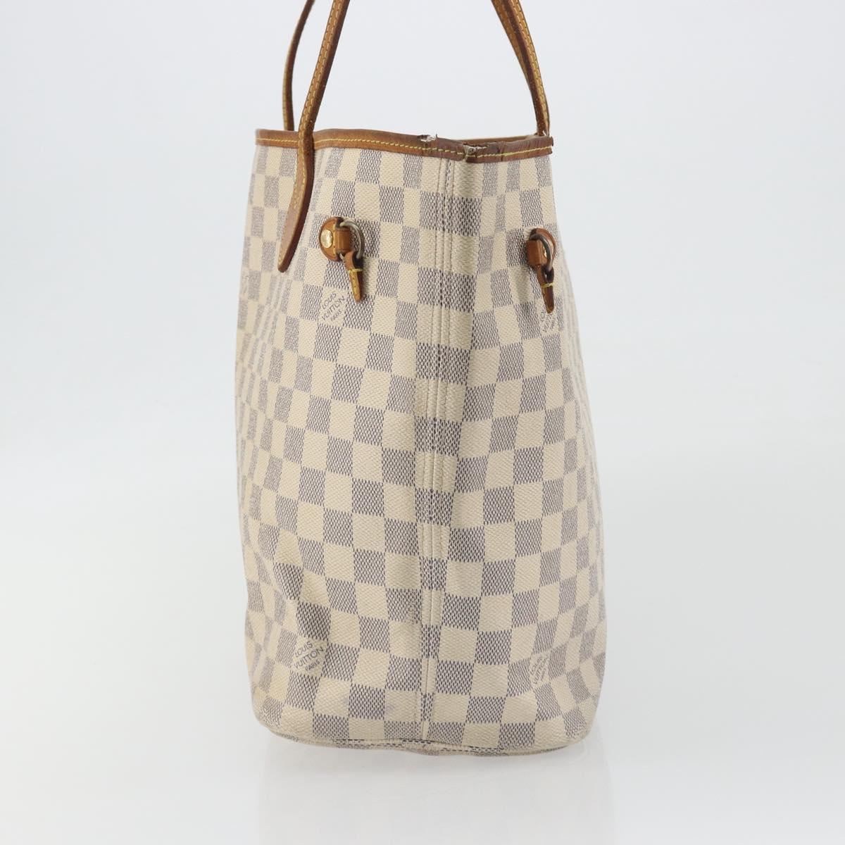LOUIS VUITTON Damier Azur Neverfull MM Tote Bag N41605 LV Auth 195607