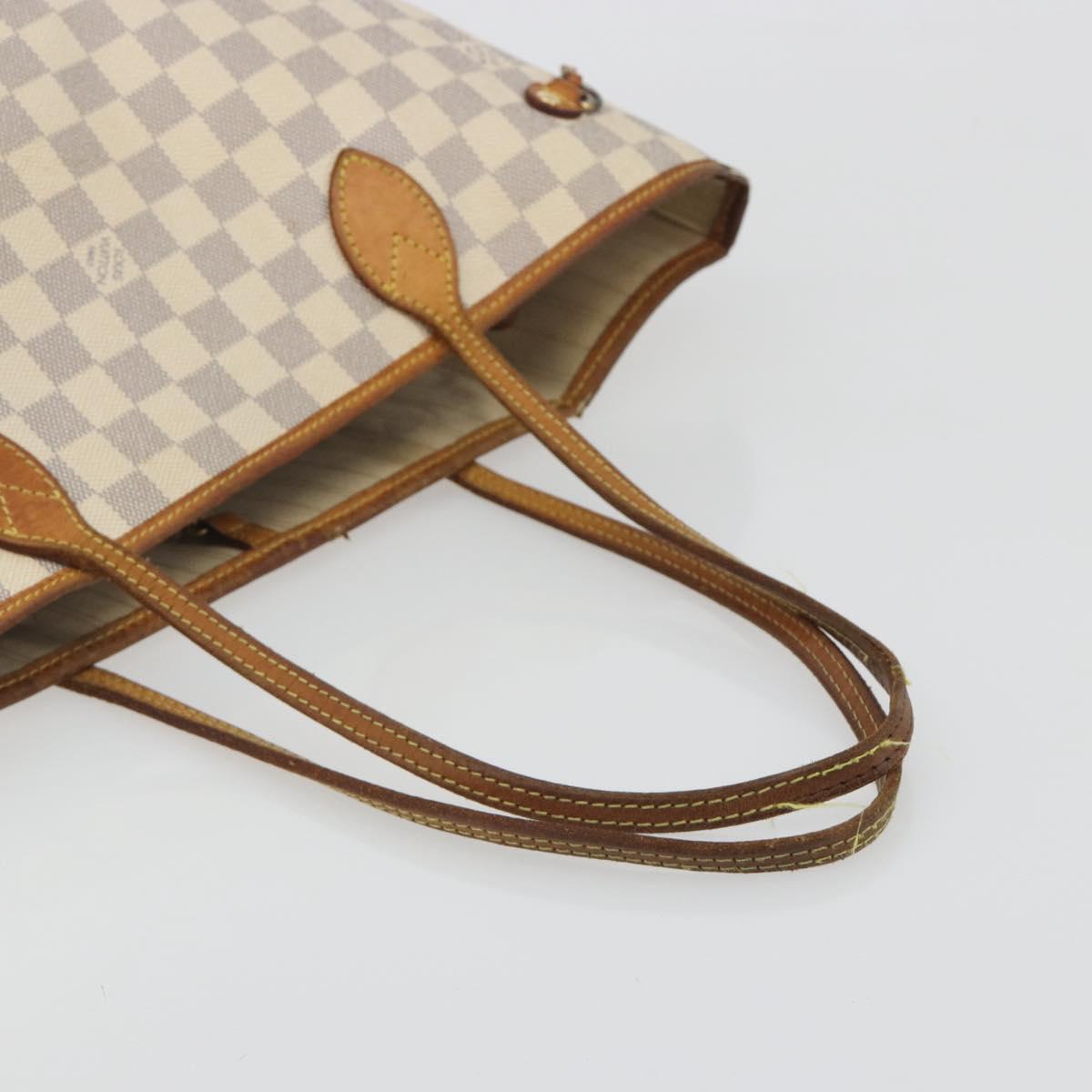 LOUIS VUITTON Damier Azur Neverfull MM Tote Bag N41605 LV Auth 195607