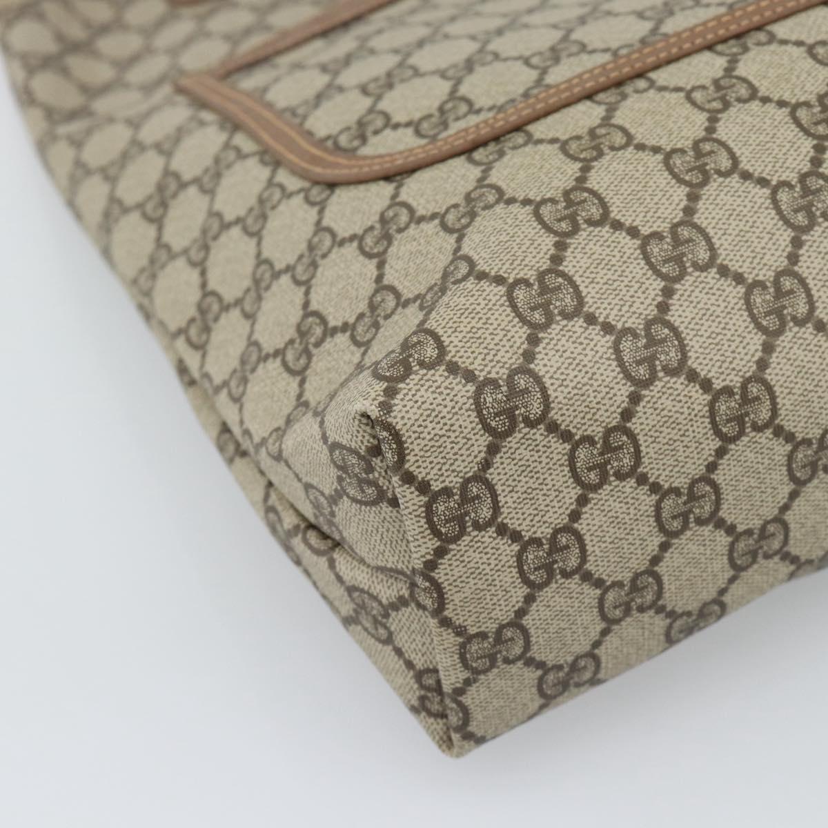 GUCCI GG Supreme Web Sherry Line Tote Bag PVC Beige Gold Auth 195609