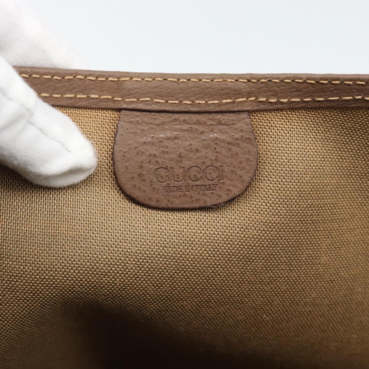 GUCCI GG Supreme Web Sherry Line Tote Bag PVC Beige Gold Auth 195609